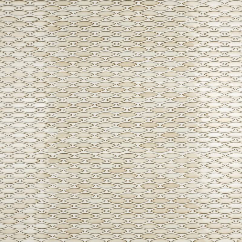 Merola Tile Pescado Glossy Crema 12" x 12-1/2" Porcelain Floor and Wall Tile