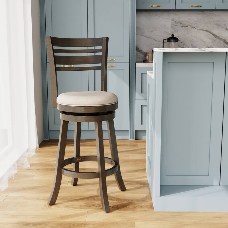 DTY Indoor Living Granby 4-Slat Back Swivel Stool