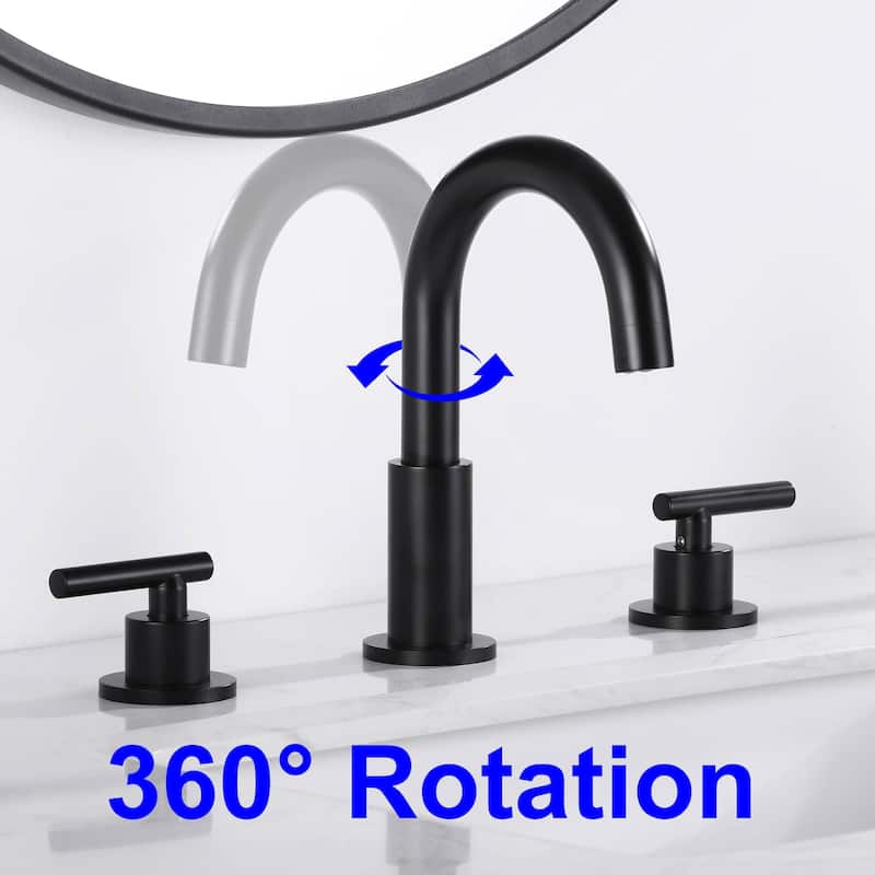 8 Inch Widespread Bathroom Sink Faucet 3 Holes Bathroom Faucet Double Handle Modern Basin Vanity Faucets Deck Mounted No Drain