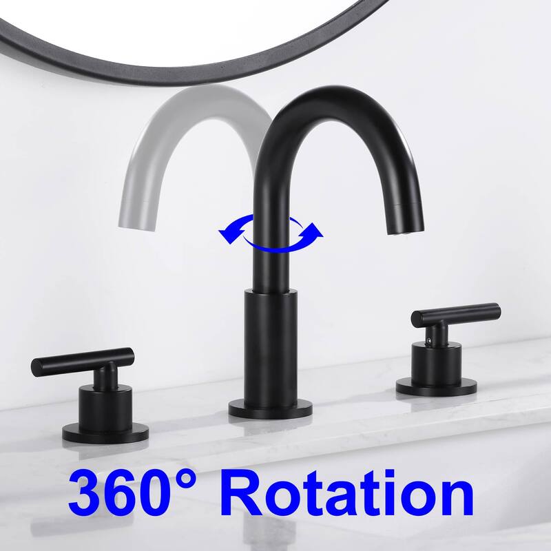 8 Inch Widespread Bathroom Sink Faucet 3 Holes Bathroom Faucet Double Handle Modern Basin Vanity Faucets Deck Mounted