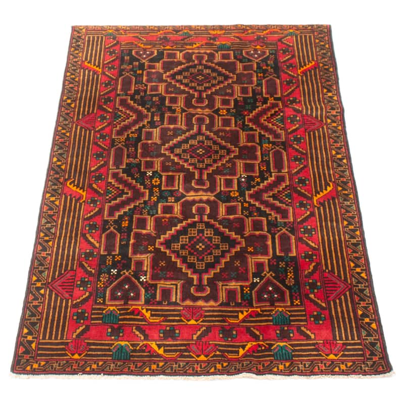 ECARPETGALLERY Hand-knotted Teimani Black Wool Rug - 3'7 x 6'1