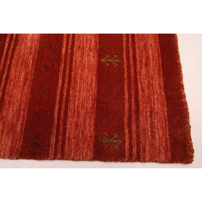 ECARPETGALLERY Hand Loomed Kashkuli Gabbeh Dark Copper Wool Rug - 6'6 x 9'9