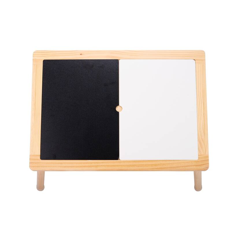 Natural Pine Wood Sensory Table with Storage Bins for Kids - 32.1” L x 23.6” W x 19.9” H