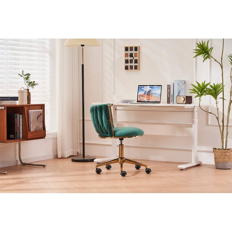 Modern/Luxury Upholstered Adjustable Swivel Office Chair with Wheels