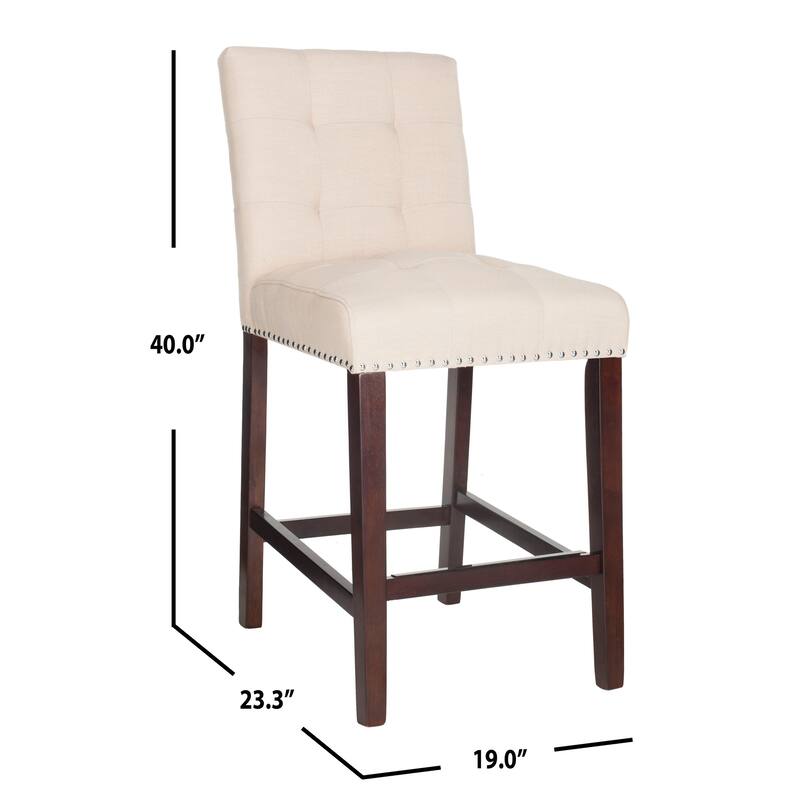 SAFAVIEH Vivien 27-inch Tufted Counter Stool (Set of 2) - 19Wx23Dx40H
