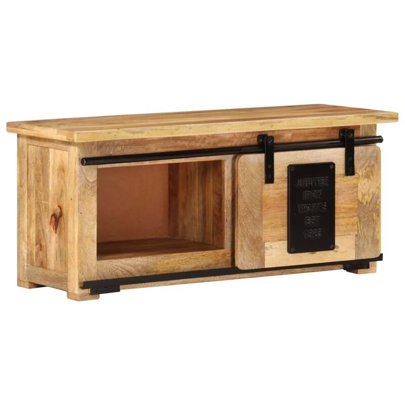 vidaXL TV Stand 35.4"x13.8"x15.7" Solid Wood Mango