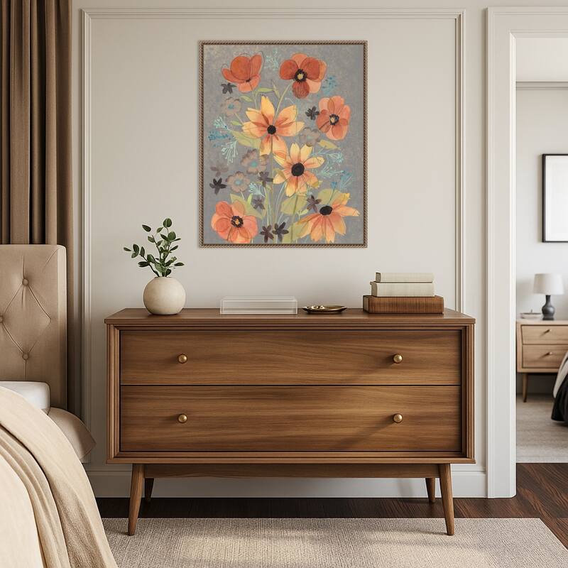 Offset Botanicals No. 2 by Grace Popp Framed Canvas Wall Art Print