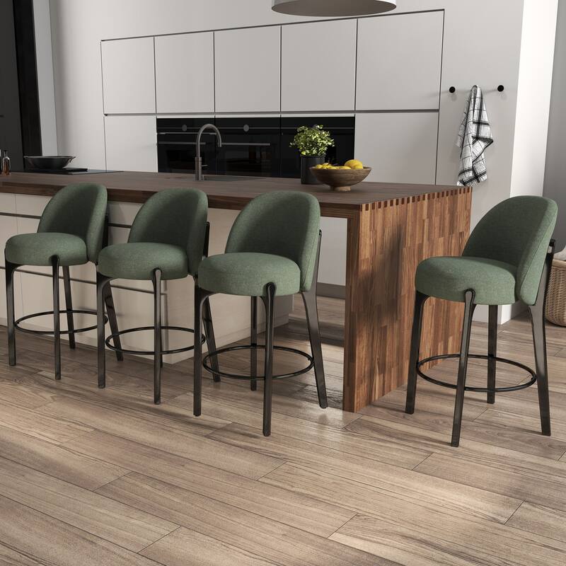 set of 4 Upholstered Counter Height Bar Stools