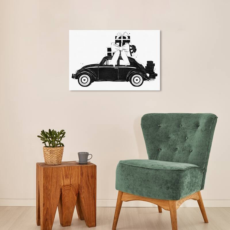 Wynwood Studio Fashion and Glam Fashion Holiday Buggy Black and Modern & Contemporary Wall Art Canvas Print - 16 x 24