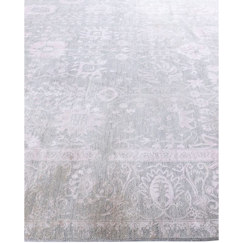 Ikat One-of-a-Kind Hand-Knotted Area Rug, Gray - 8' 1" x 10' 4"