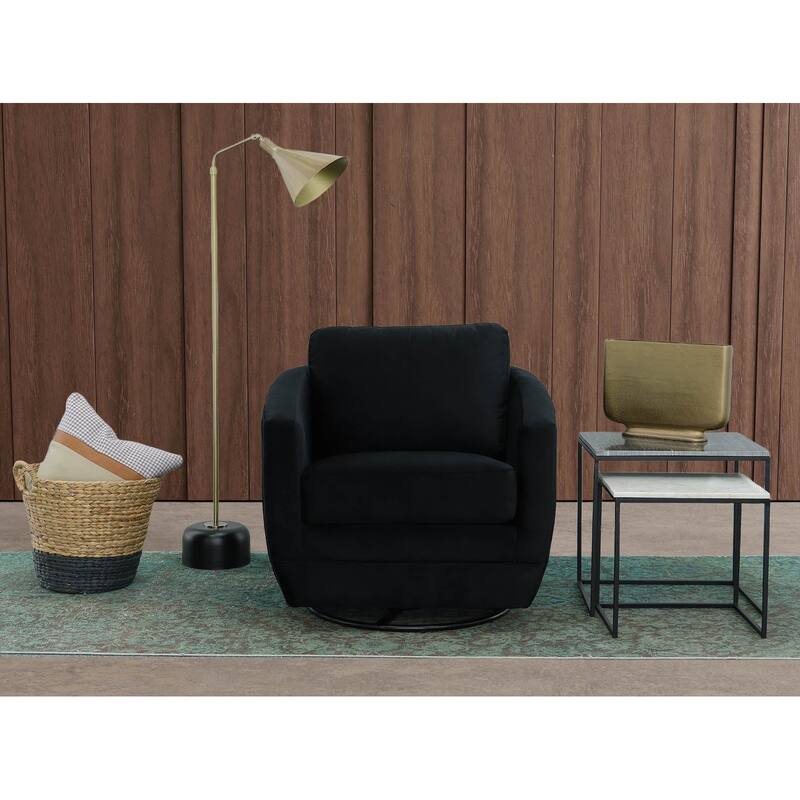 Skye 52" Floor Lamp with Metal Shade, Brass/ Black