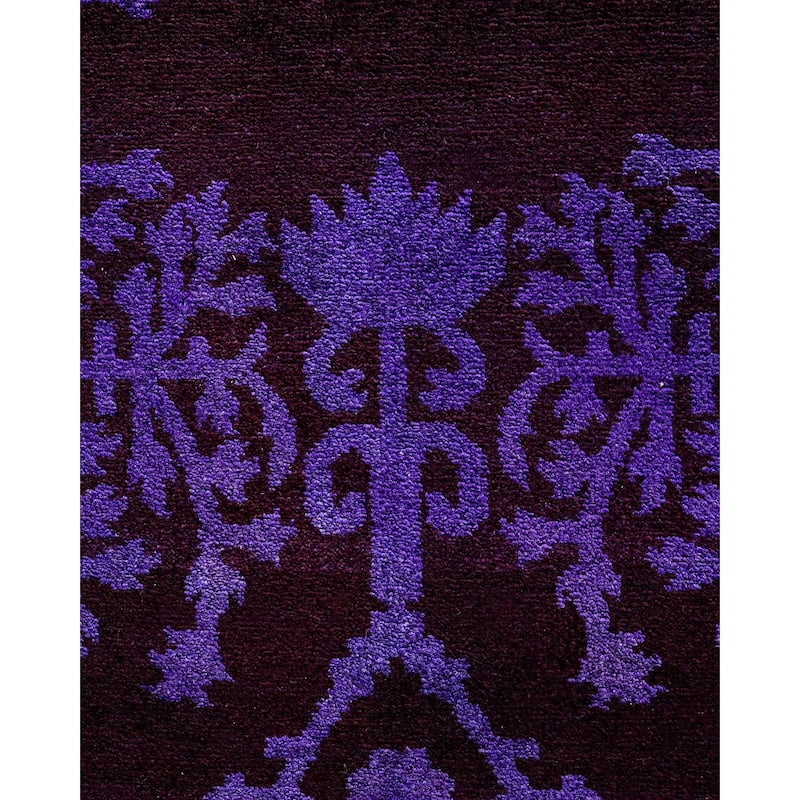 Vibrance, One-of-a-Kind Hand-Knotted Area Rug - Purple, 5' 3" x 7' 7" - 5' 3" x 7' 7"