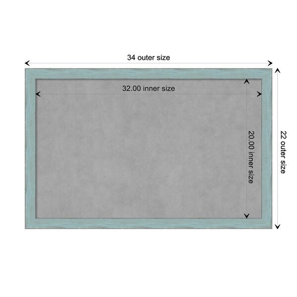 dimension image slide 7 of 17, Framed Magnetic Board, Sky Blue Rustic
