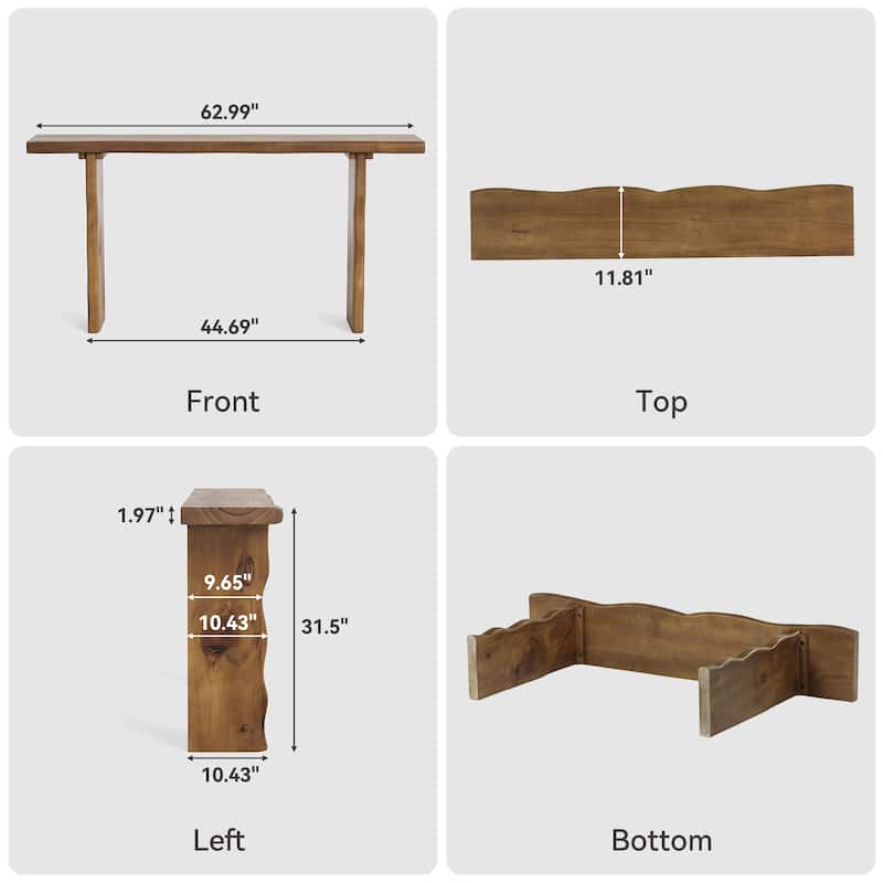 63'' Solid Wood Console Table,Sofa Table for Entryway Living Room