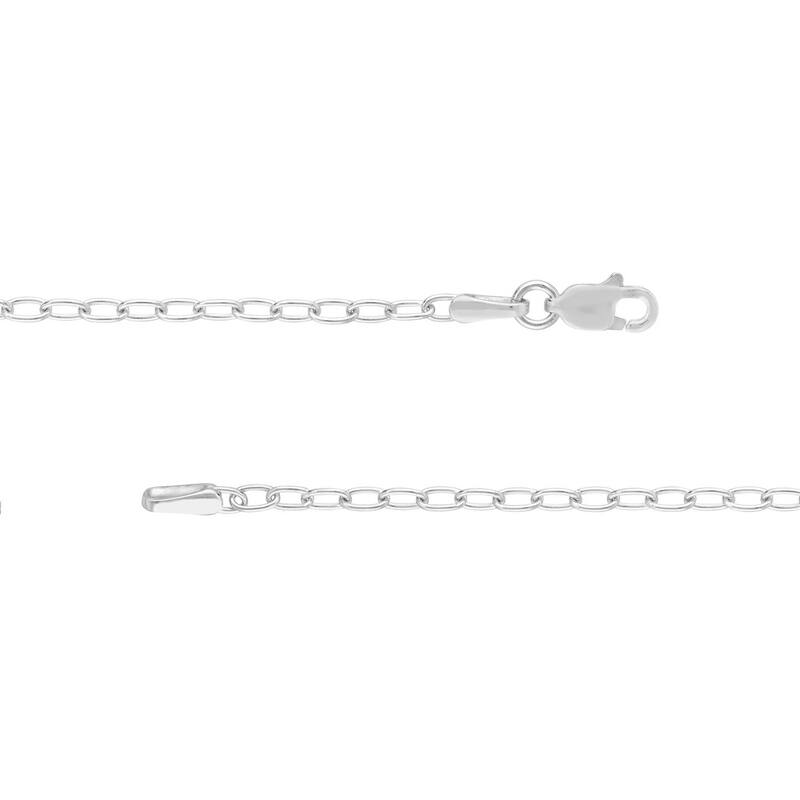 Curata 14k White Gold 2.07mm Forzentina Chain Necklace With (Lobster)