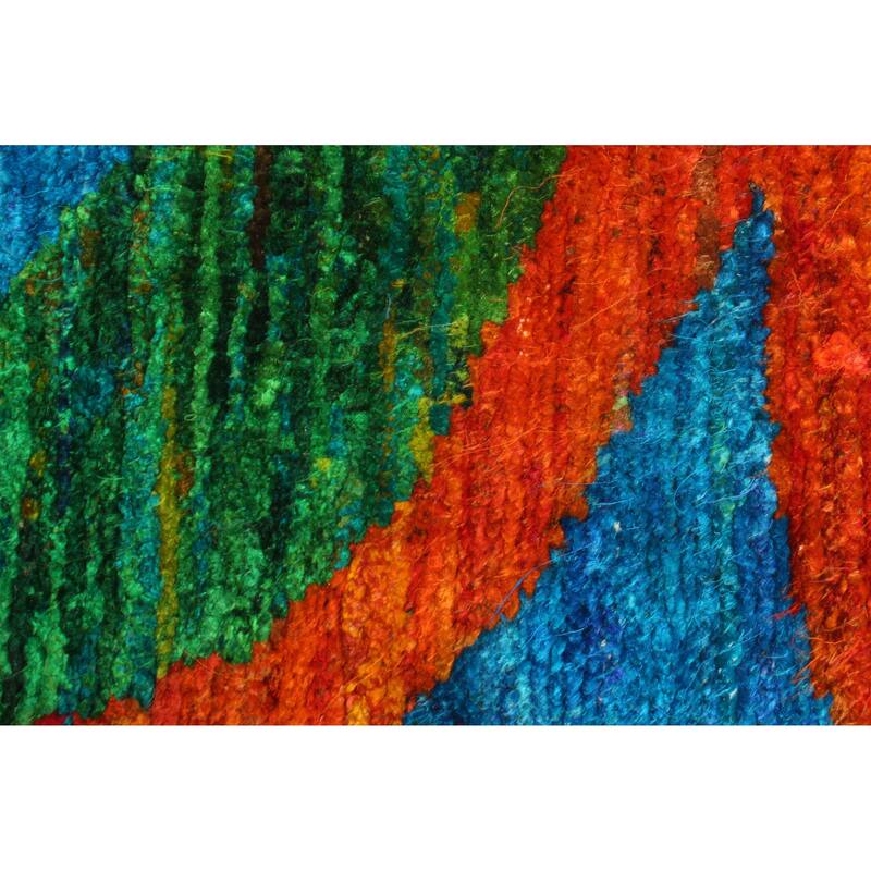 ECARPETGALLERY Hand-knotted Opulence Blue Silk Rug - 3'11 x 6'0