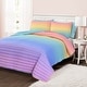 preview thumbnail 9 of 7, Lush Decor Rainbow Ombre Quilt Set RAINBOW/TURQUOISE - Full - Queen