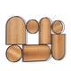 preview thumbnail 2 of 4, Brown Bamboo Shapes Geometric Wall Decor with Slatted Wood Design