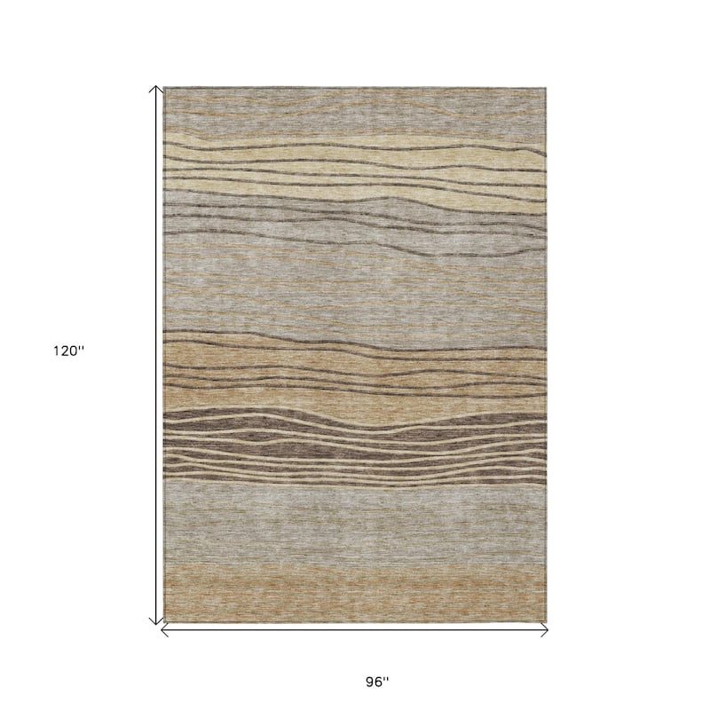 HomeRoots Striped Transitional Rectangle Outdoor Rug