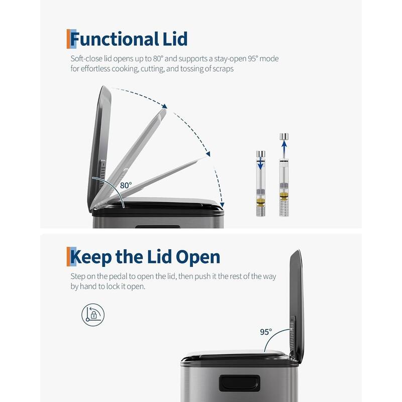 Trash Can, Dual Step for Trash & Recycling