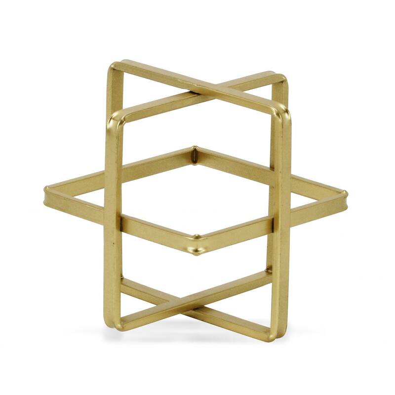 HomeRoots 6" Gold Metal Abstract Hand Painted Sculpture - 6" H x 6" W x 6" D - 6" H x 6" W x 6" D - Gold
