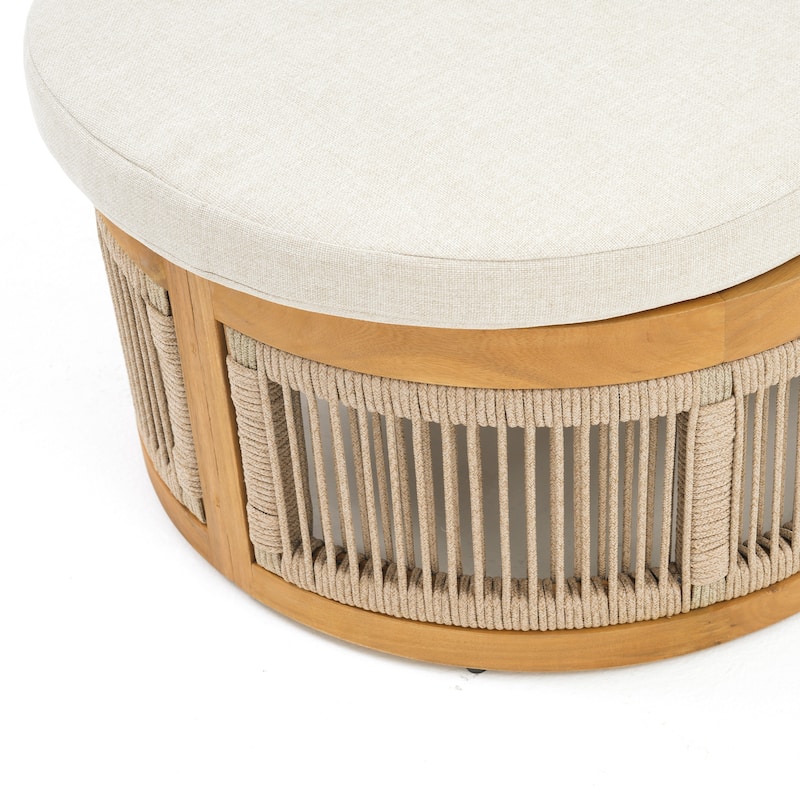 Outdoor Adjustable Acacia Wood Lounge Chair