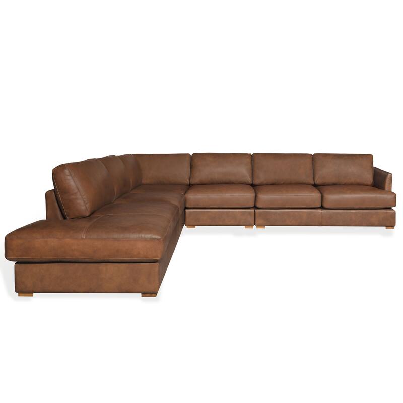 SAFAVIEH Couture Gustav Leather Corner Sectional - 162"W x 87"D x 31"H