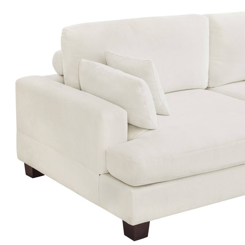 88"W 3-Seater Sofa Chenille Upholstered Couch Modern Loveseat Sofa Wooden Frame Sofa for Living Room