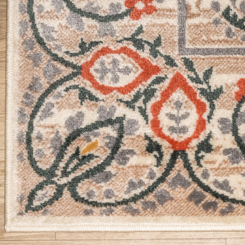 Superior Larkin Floral Paisley Tan Indoor Bohemian Area Rug