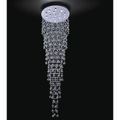 Rain Drop 16 Light Flush Mount With Chrome Finish
