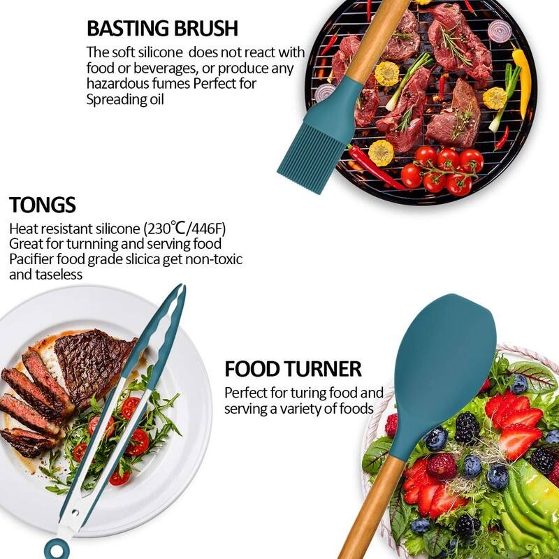Kitchen Cooking Utensils Set, 33 pcs Non-Stick Utensils Spatula Set with Holder