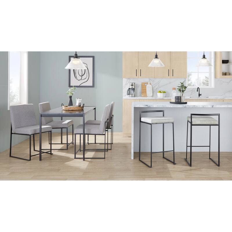 Porch & Den Forrest Contemporary Black Stackable Fully Welded Counter Stool (Set of 2)