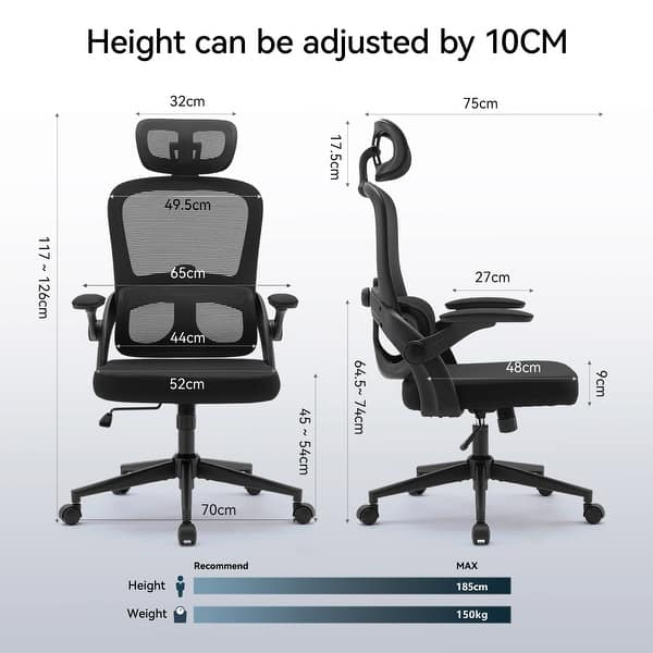 SIHOO Ergonomic High Back Office Chair for Big and Tall People Black