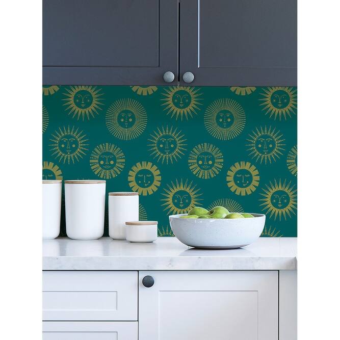 NuWallpaper Teal Konark Peel & Stick Wallpaper