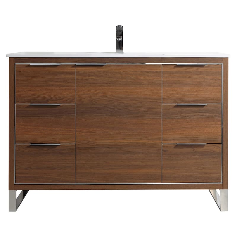 Fine Fixtures Opulence Collection Bathroom Vanity with White Ceramic Sink