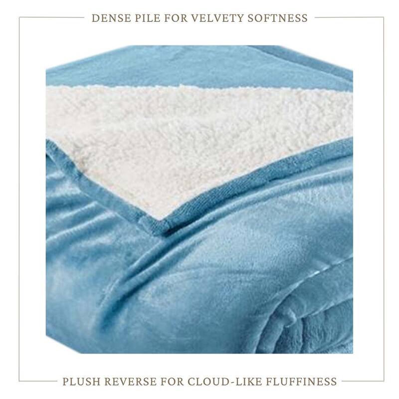Linery & Co. Velvet Plush Reversible Sherpa Bed Blanket