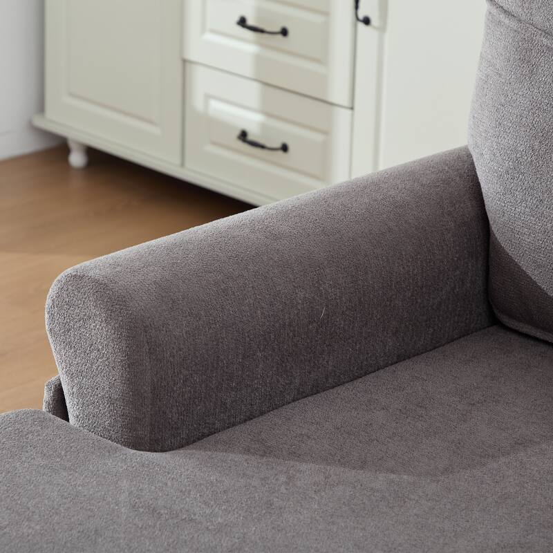 Modern Minimalist Chenille Fabric Chaise Lounge Recliner Single Sofa