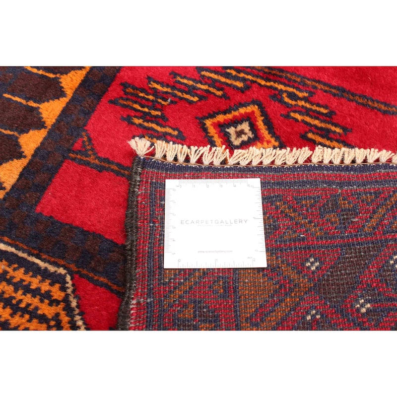 ECARPETGALLERY Hand-knotted Teimani Red Wool Rug - 3'4 x 6'4