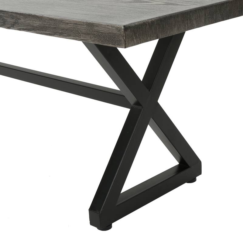 Outdoor Aluminum Dining Bench With Steel Frame