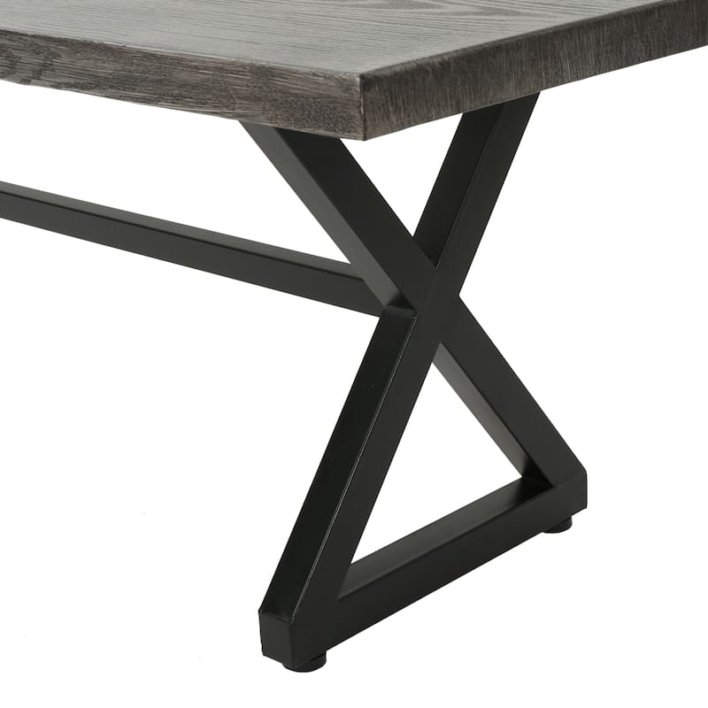 Roomfitters Aluminum Outdoor Dining Bench with Sturdy Steel Frame, Stylish and Durable Design, Perfect for Patio and Garden Use