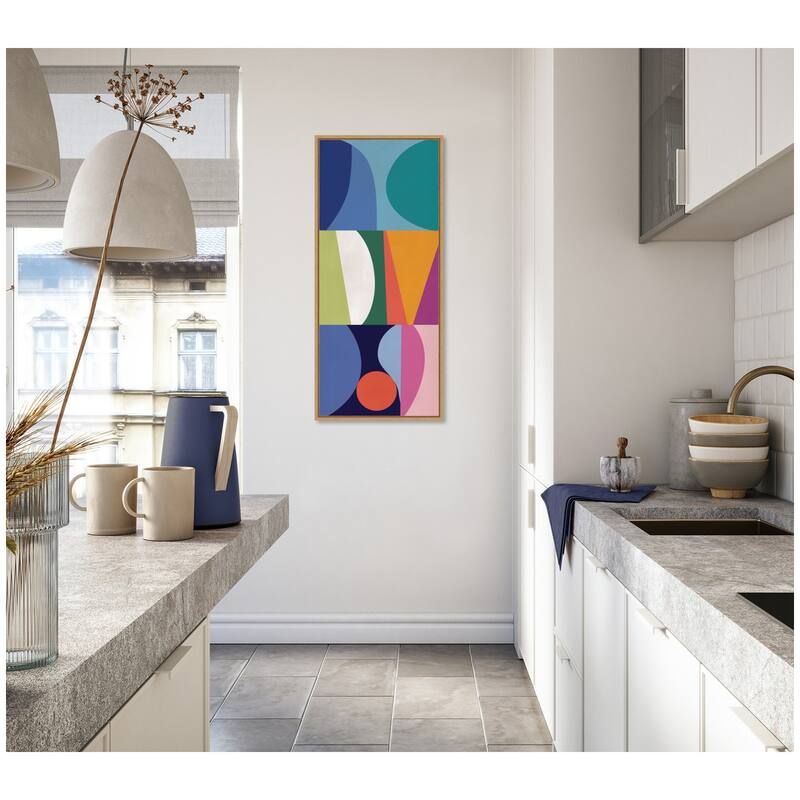 Kate and Laurel Abstract 02 Panel 2 by Rachel Lee Framed Canvas Wall Art Print