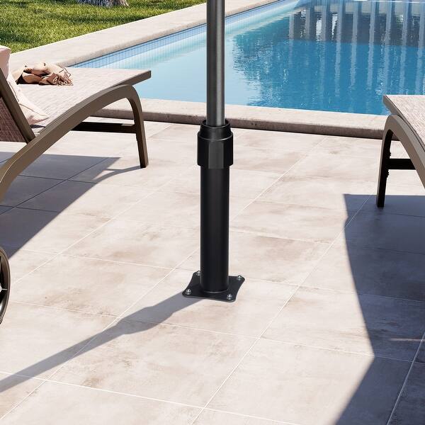 6.5 x 10 rectangular patio umbrella RoyalCraft Ft Aluminum Pole, Outdoor Table Market Umbrella with Crank, 6 Steel Ribs, Polyester Canopy, Light Blue SKY7482:0-0-0-0 12 Foot Patio Umbrellas: Size:10' Round with Lights weather performance