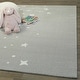 preview thumbnail 1 of 13, Mod-Tod Stars Border Kids Area Rug 3'11" x 5'7" - Grey
