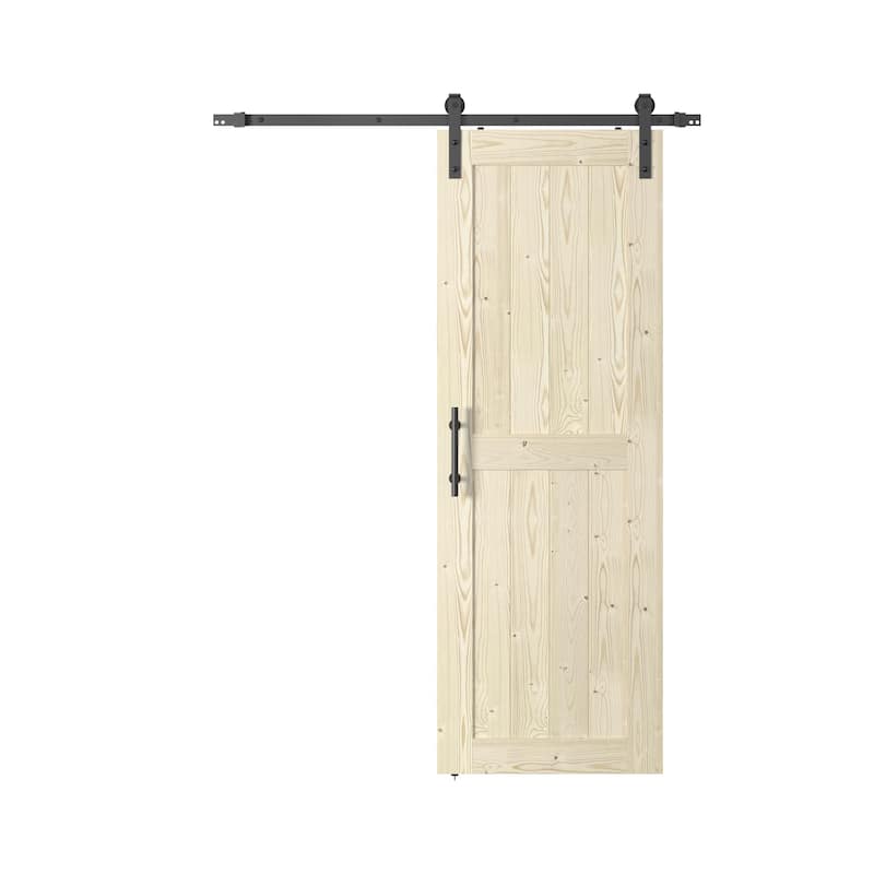 Coast Sequoia 30in./32in./36in./42in./48in. x 84in. K Series Knotty Wood Sliding Barn Door With Hardware Kit - Unfinished - 30in. x 84in.