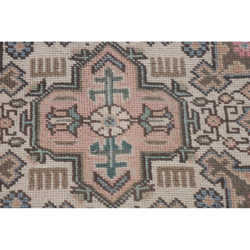Tabriz Persian Vintage Rug Hand-Knotted Geometric Wool Carpet - 9'7"x 12'6"