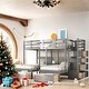 preview thumbnail 19 of 34, Full Over Twin & Twin Bunk Bed, Wood Triple Bunk Bed with Drawers and Guardrails,Bunk Bed with Storage Drawers Gray