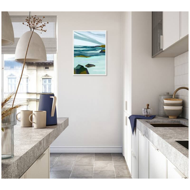 Kate and Laurel Sylvie Ocean Breeze Framed Canvas by Nikita Jariwala