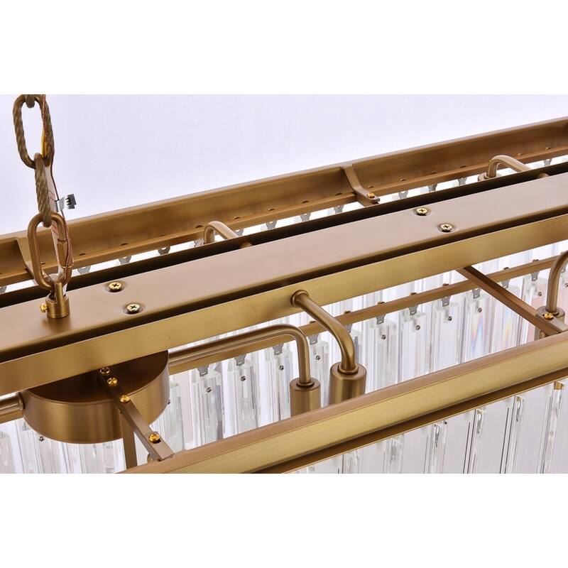 Indigo Home rectangle crystal chandelier in satin gold