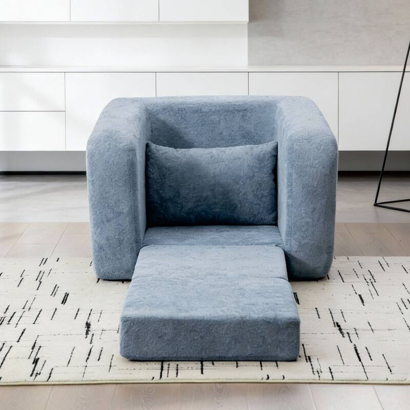 40"W Single Foldable Sofa Bed Equipped with Armrest and Backrest