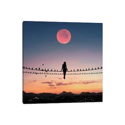 iCanvas "Bird On The Wire" by Abdullah Evindar Canvas Print